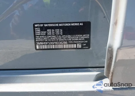 2023 BMW 3 Series M340I z USA, uszkodzony, nr VIN 3MW49FS06P8D36286